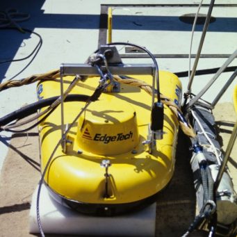 The Lamont Doherty Earth Observatory team's Chirp sub-bottom profiler used to collect detailed information on the sedimentary environments of the Sound.